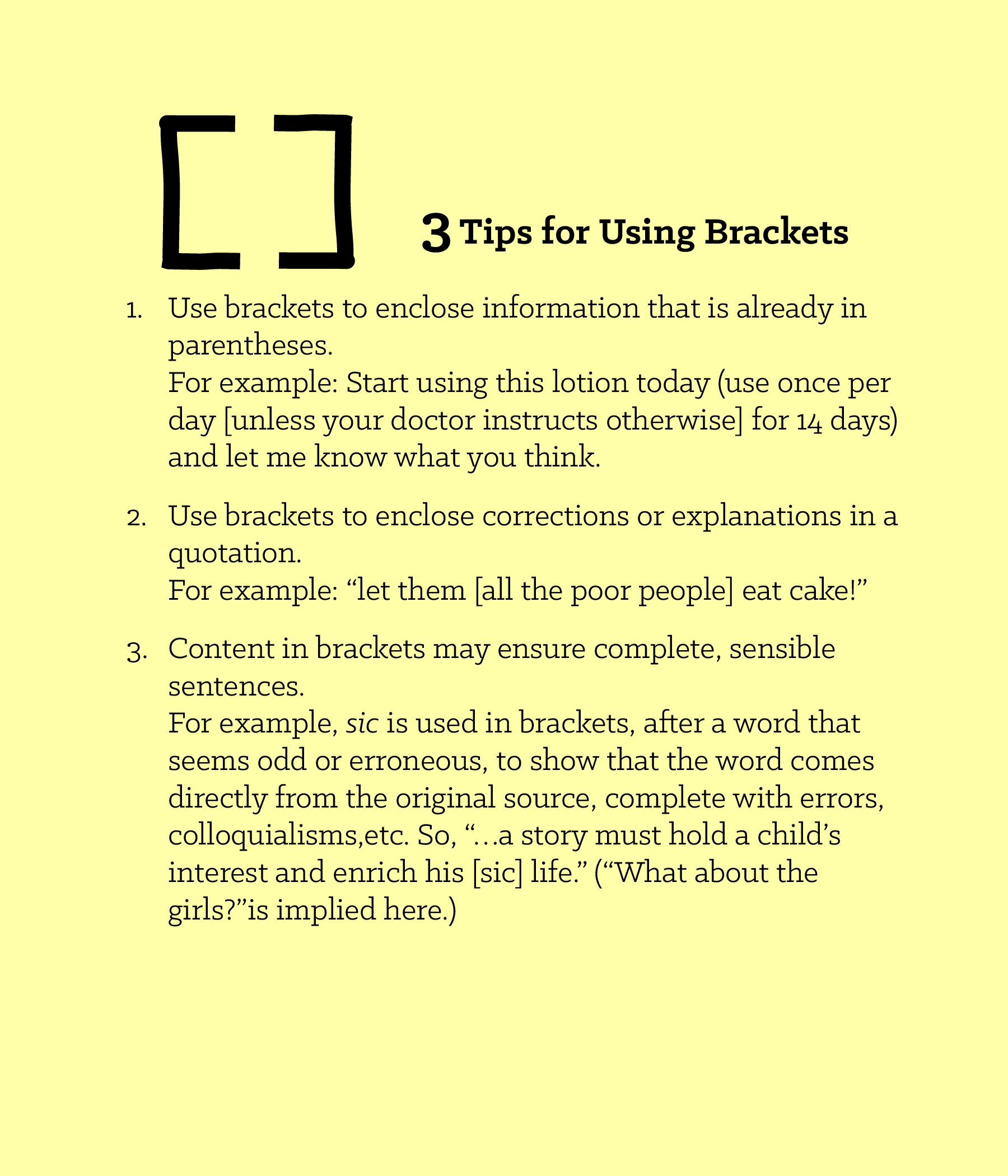 3 Tips for Using Brackets | The Dutty