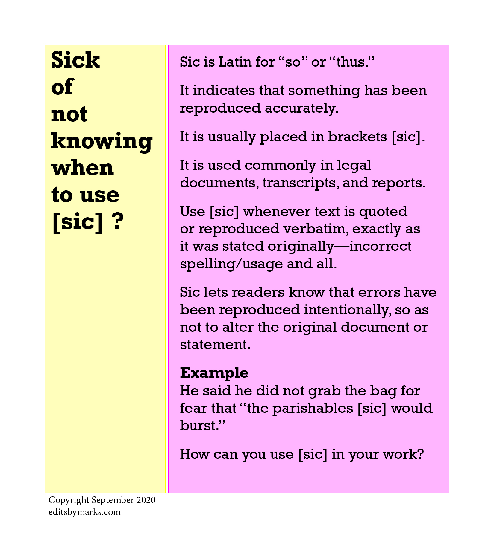 When to Use [sic] | The Dutty